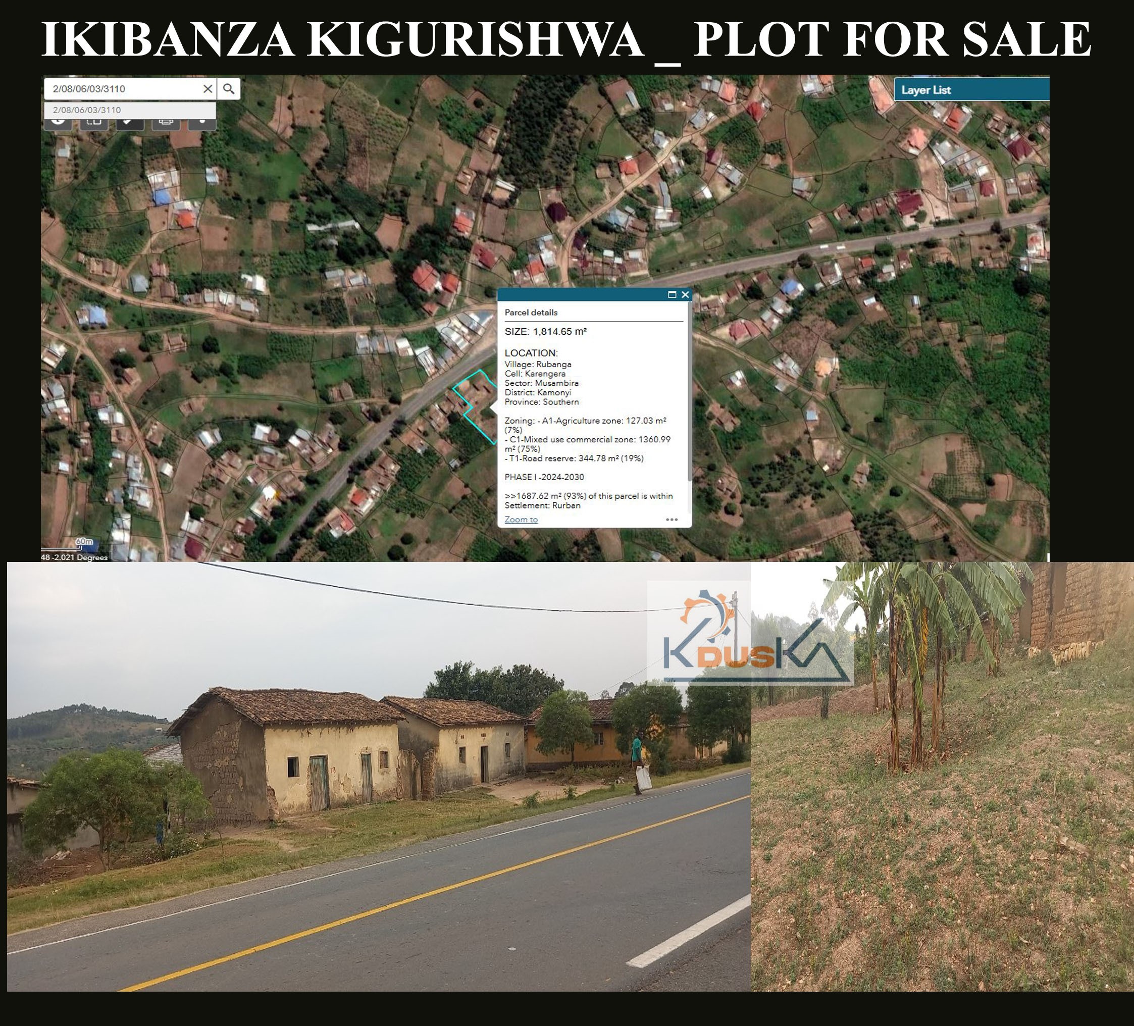 Plot for sale on tarmac road