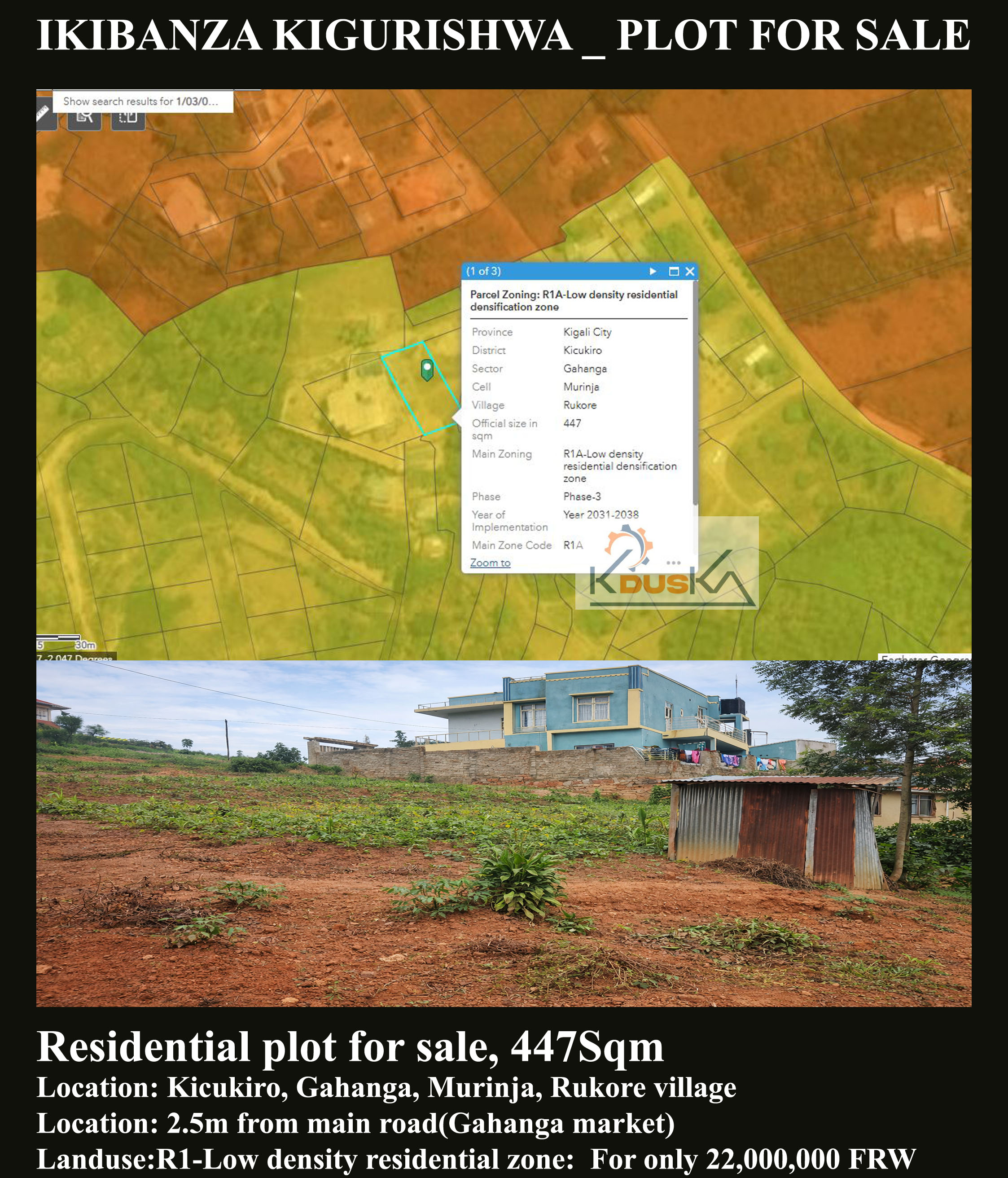 Plot for sale at Gahanga-Murinja