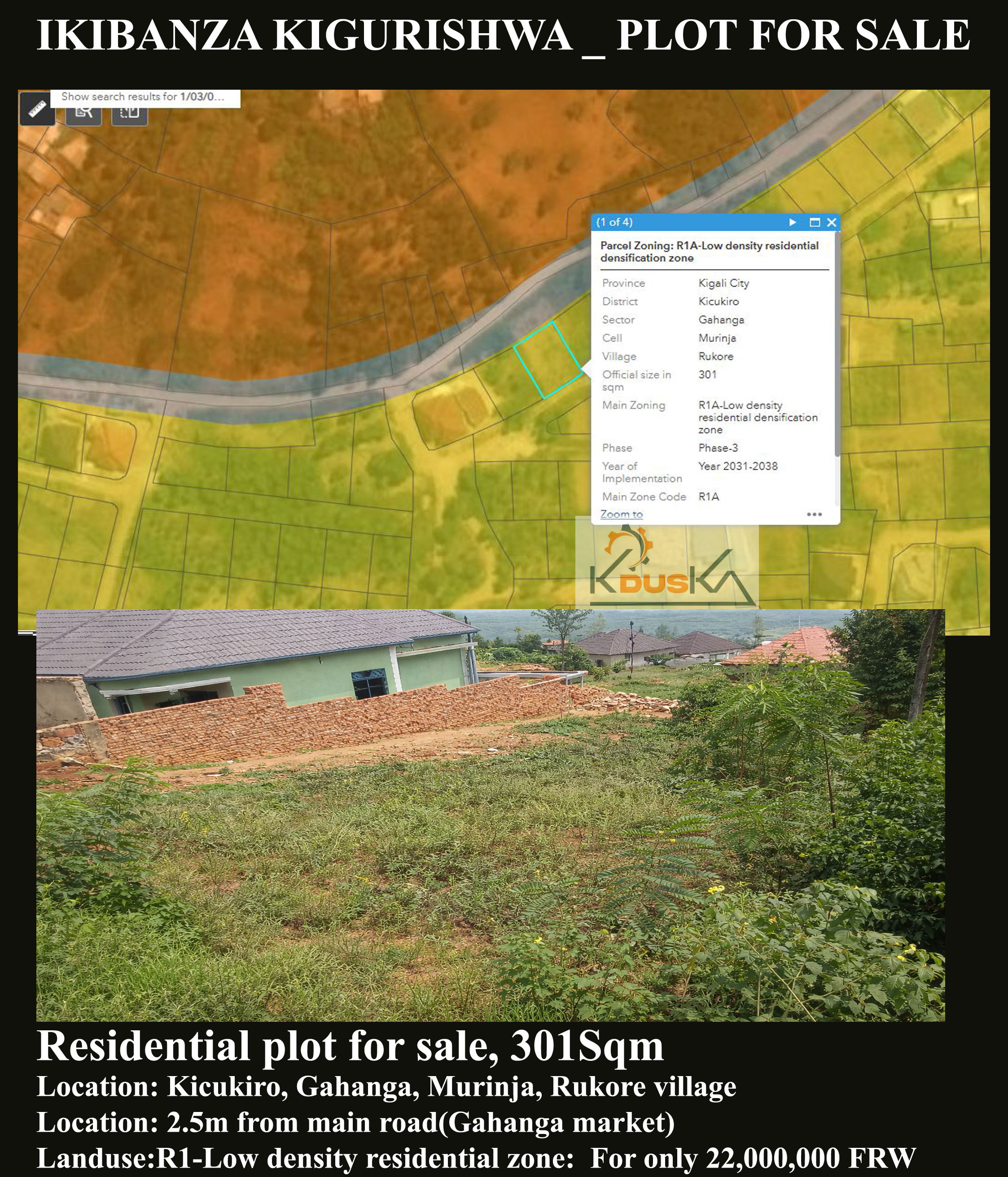 Plot for sale at Gahanga-Murinja