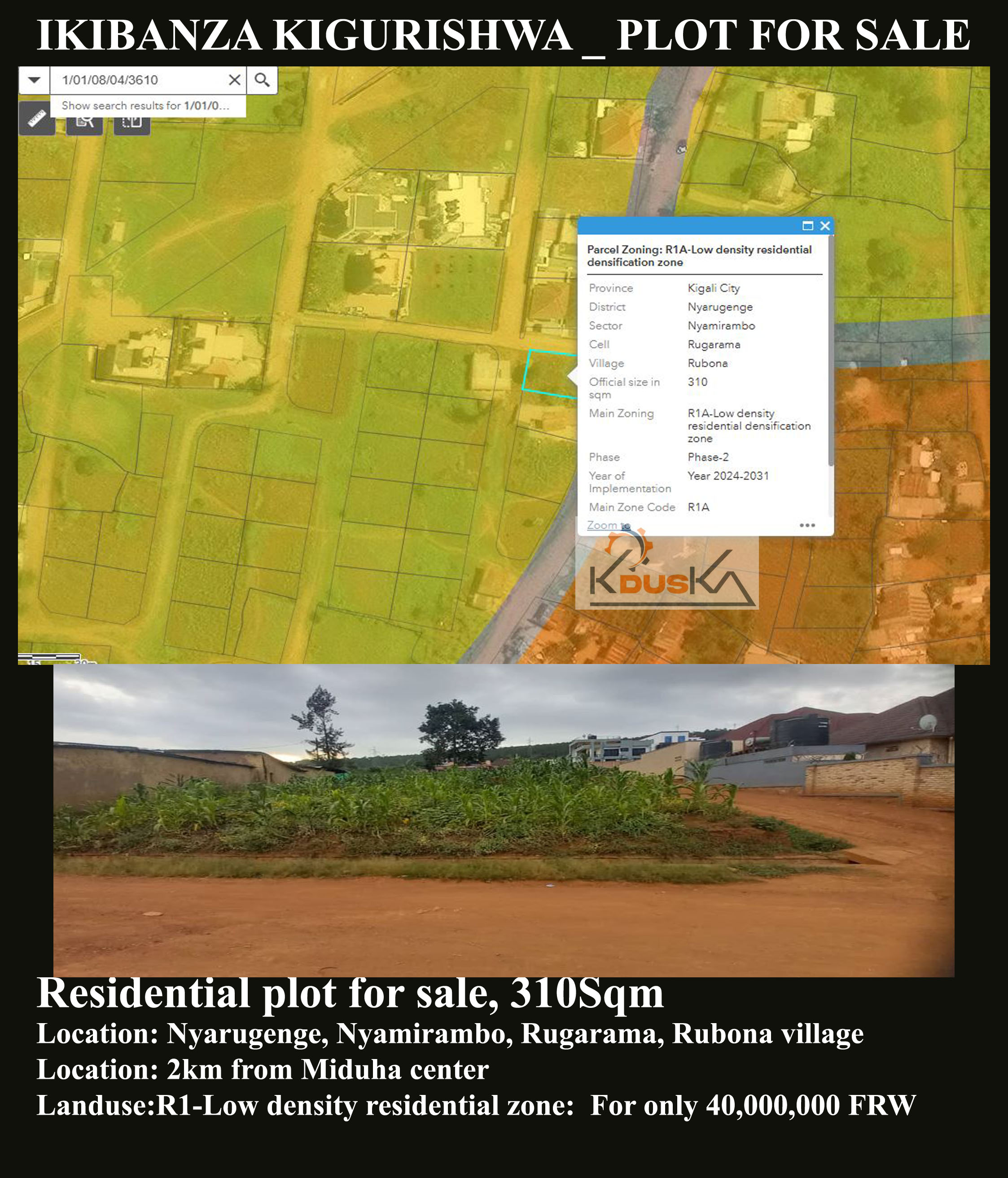Plot for sale at Nyamirambo-Rugarama