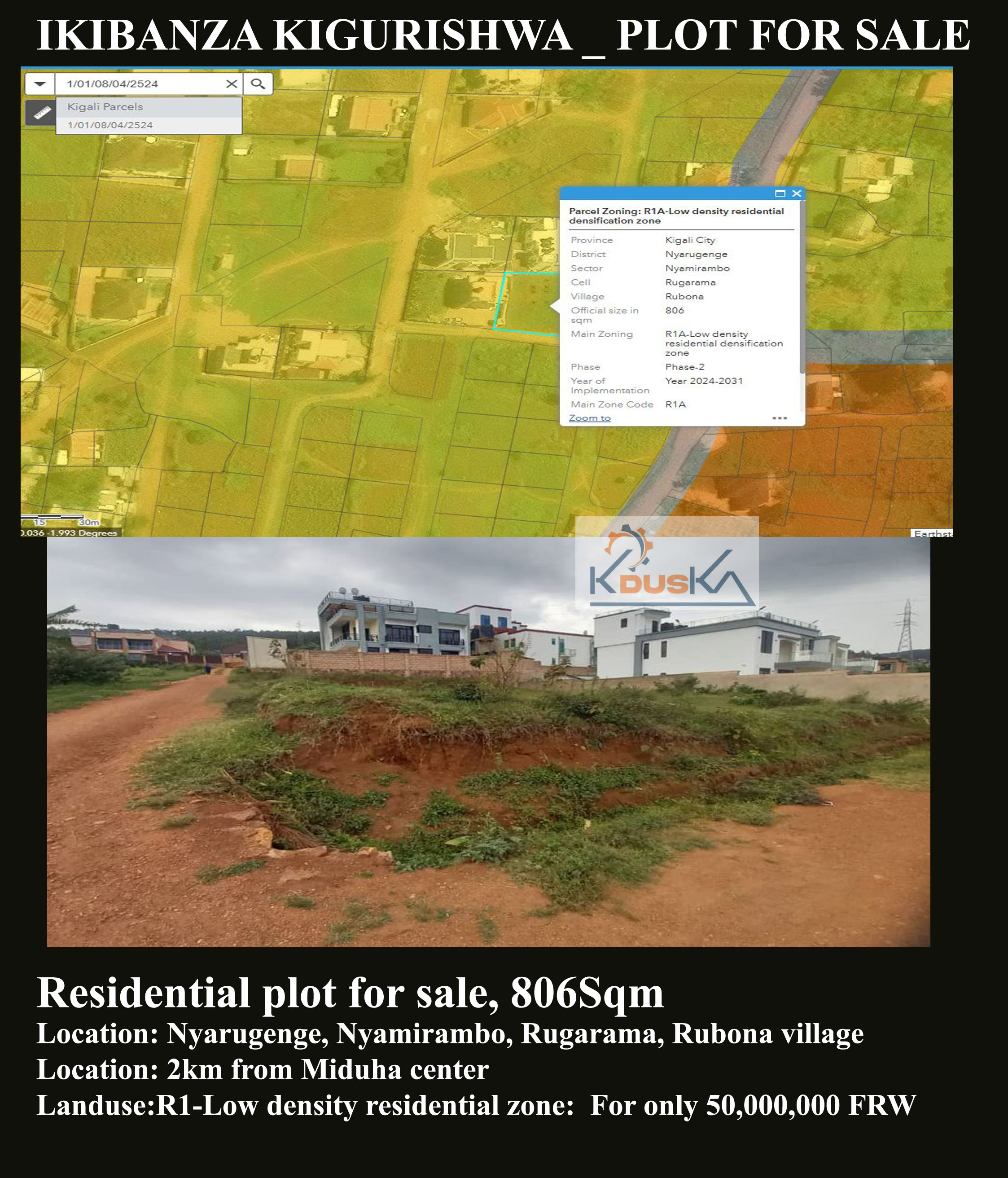 Plot for sale at Nyamirambo-Rugarama