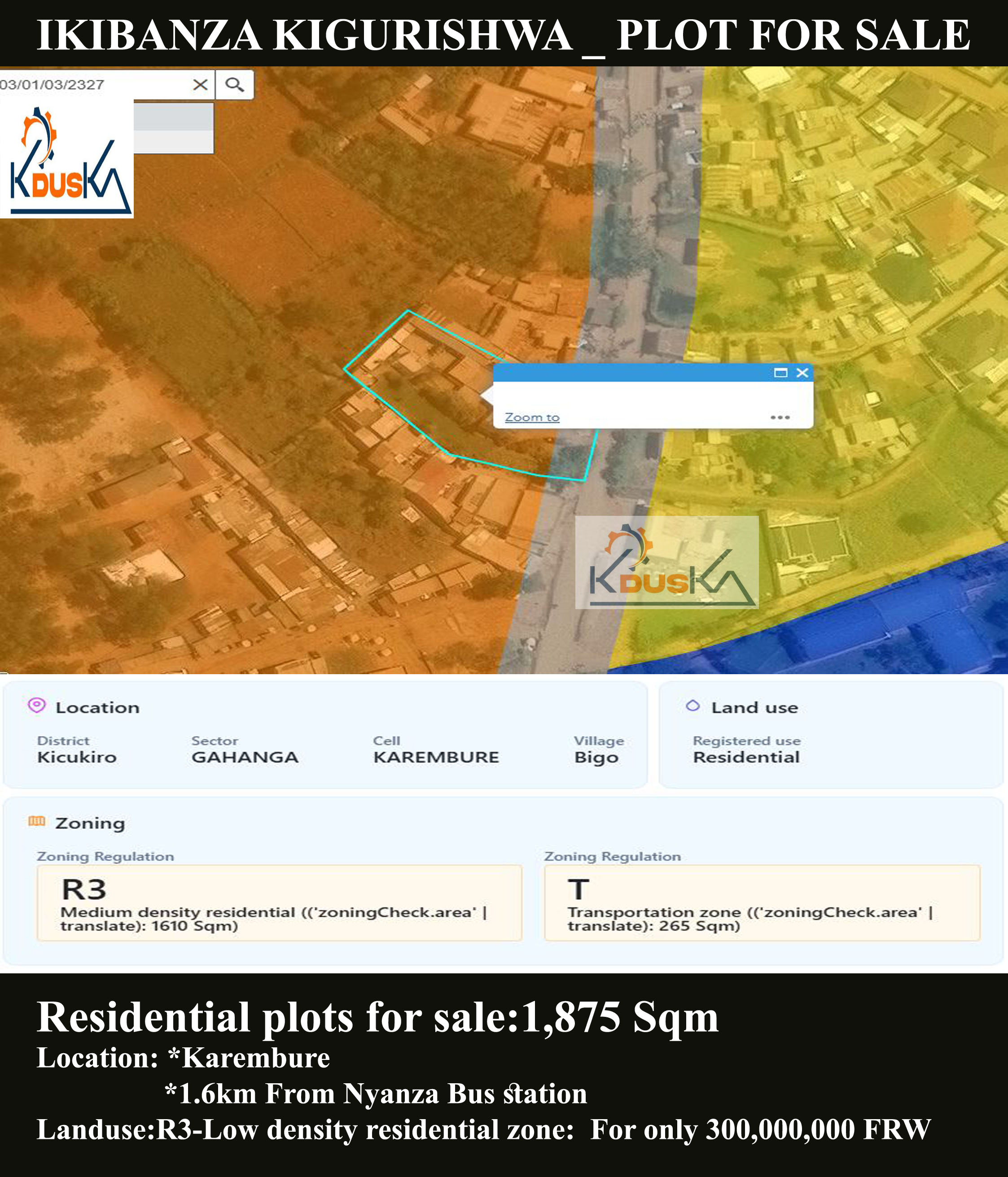 Plot for sale at Karembure