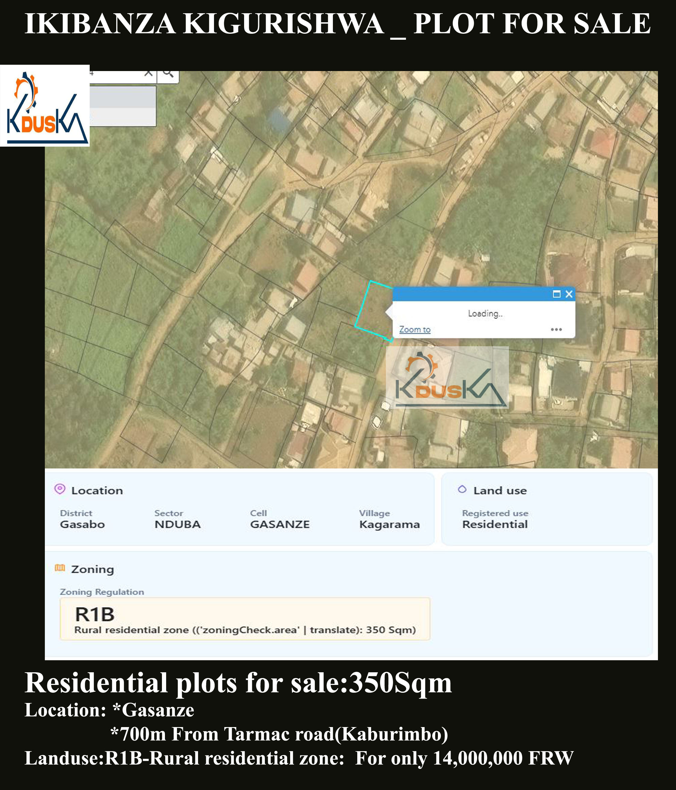 Plot for sale at Gasanze
