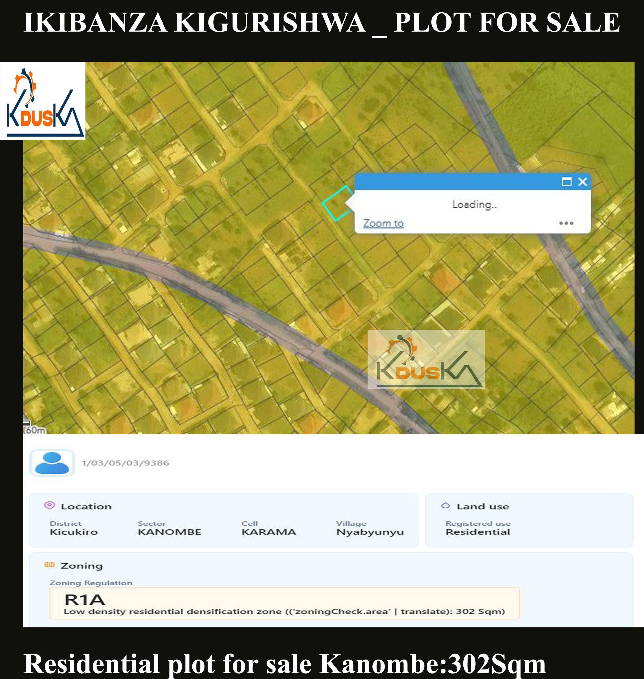 Plot for sale at Kanombe-Busanza