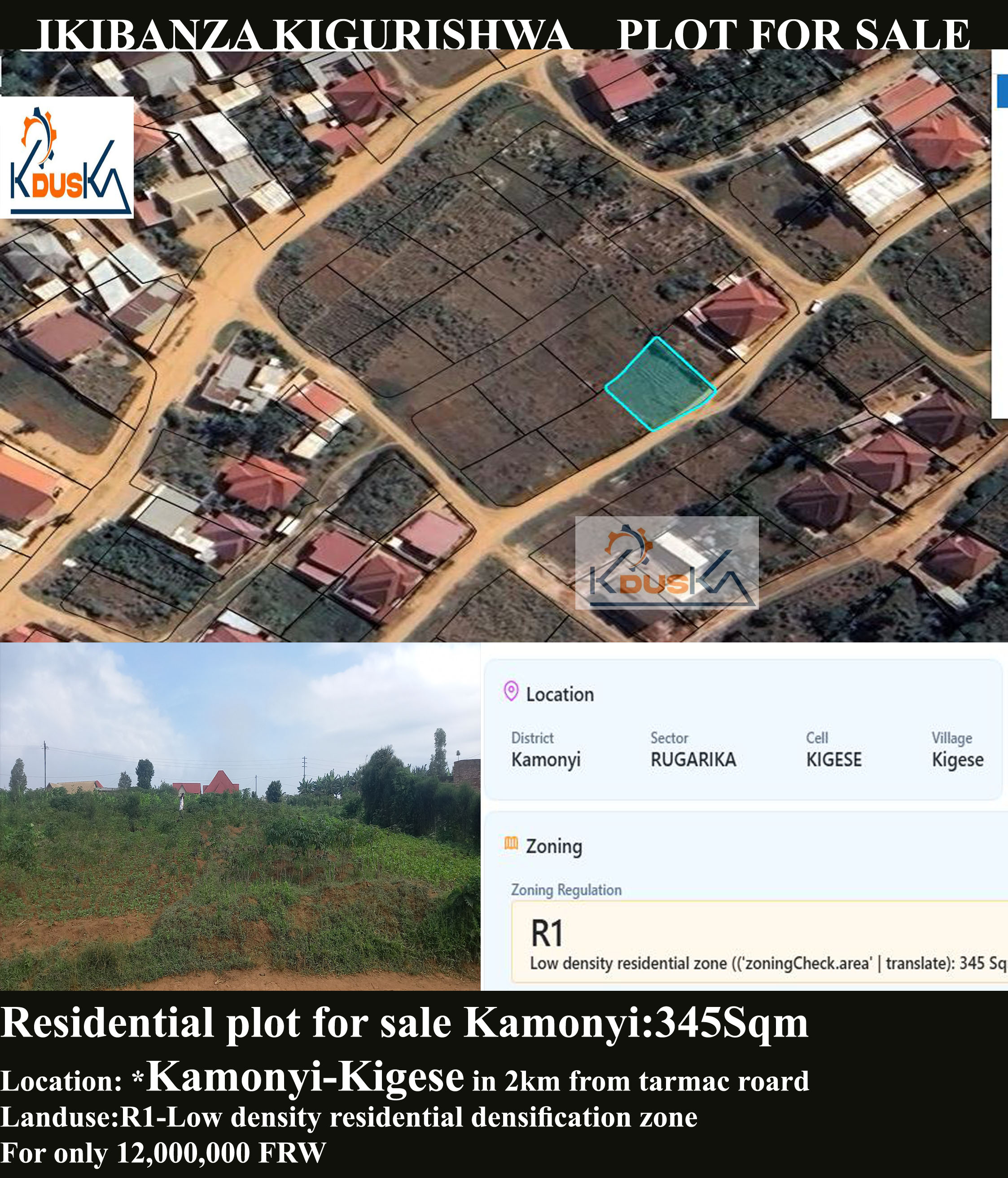 Plot for sale at Kamonyi-Kigese